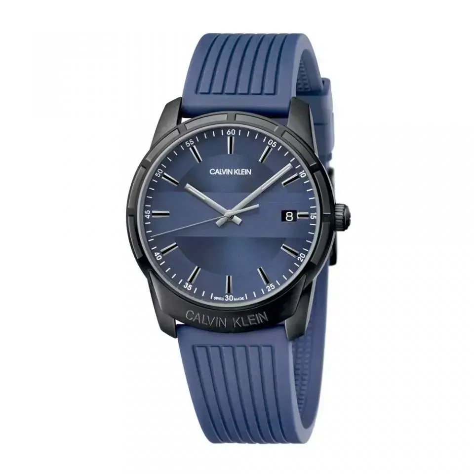 Calvin Klein Evidence 42mm Blue Dial Silicone Strap Quartz Watch K8R114VN (1 of 4)