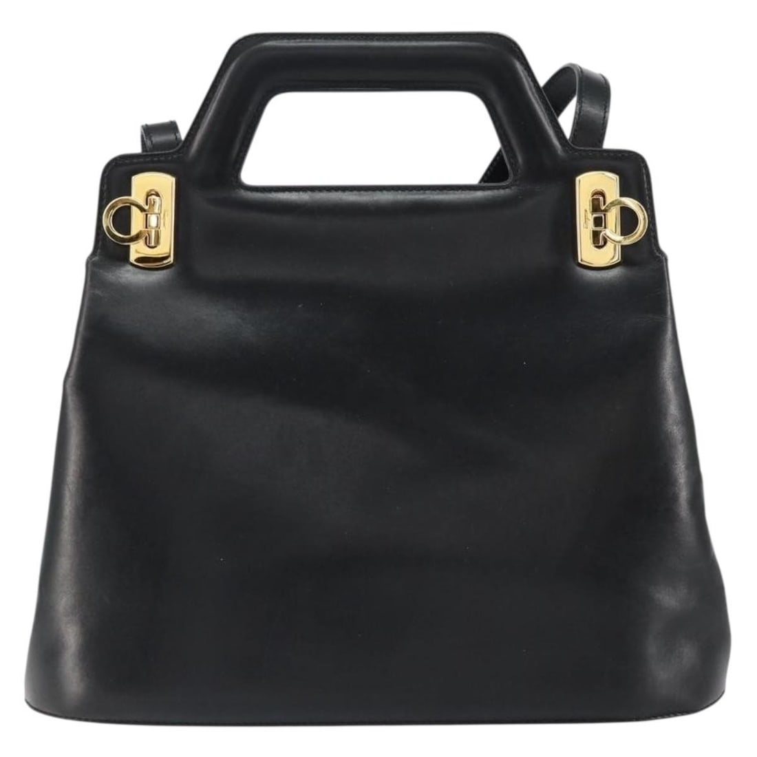 Leather Salvatore Ferragamo Wanda Shoulder Bag Black (1 of 18)