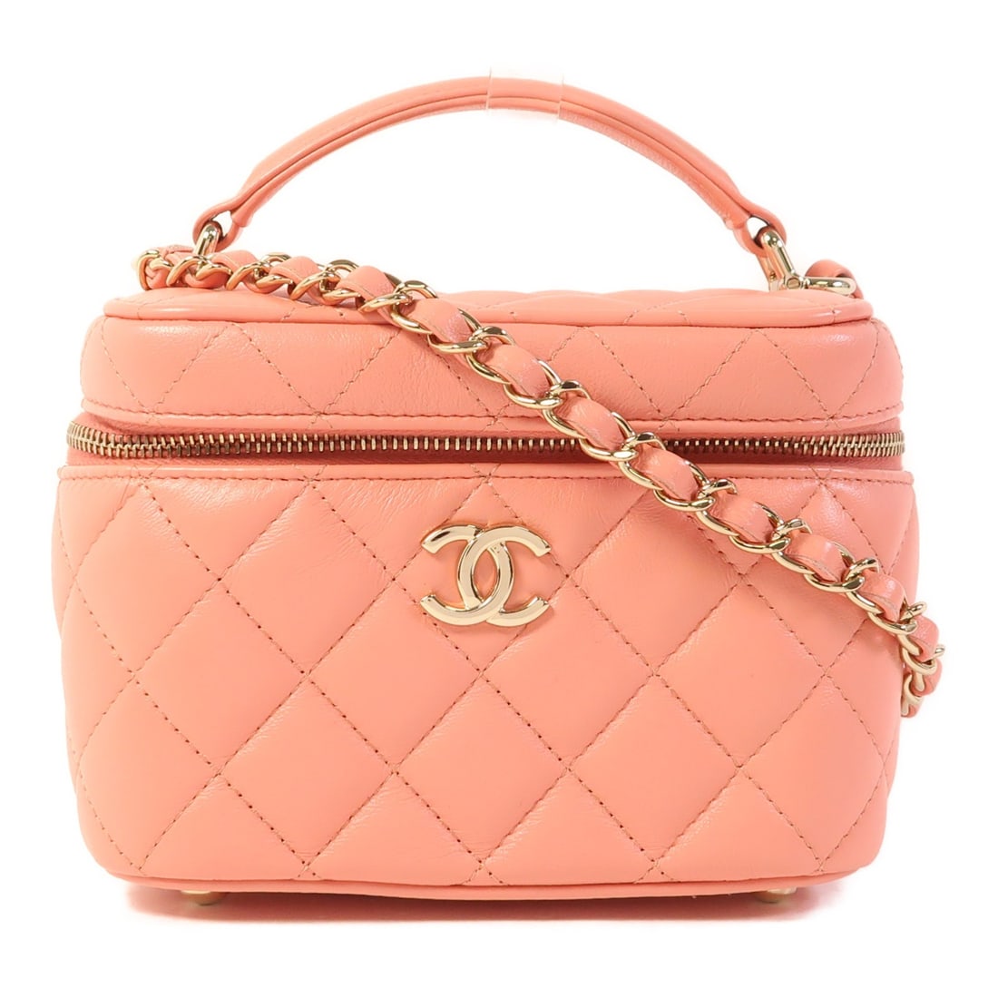 CHANEL Pink Lambskin Leather 2 Way Vanity Shoulder Bag AS3171 GHW (1 of 14)