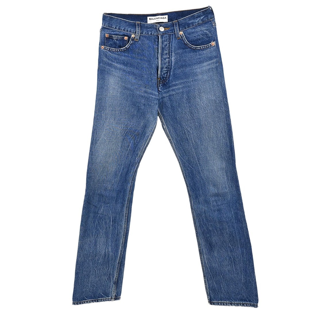 Balenciaga Indigo Denim Long Pants 100% Cotton Regular Fit #26 (1 of 11)