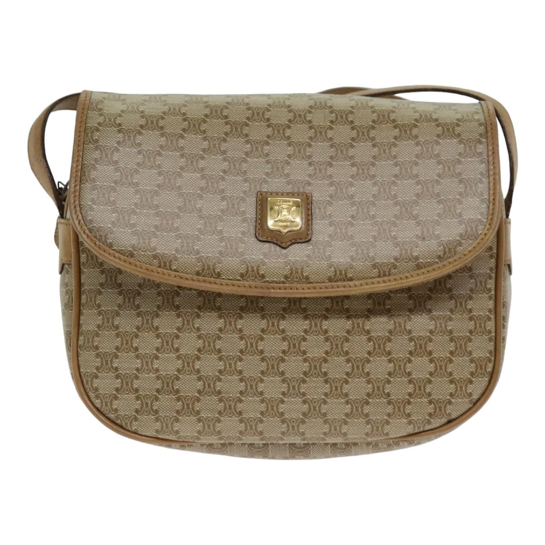 Celine Macadam Beige Canvas and Leather Vintage Shoulder Bag: Celine Macadam Beige Canvas and Leather Vintage Shoulder Bag This Celine Vintage Macadam Shoulder Bag features a classic beige canvas exterior with leather accents. Designed for women, this shoulder b