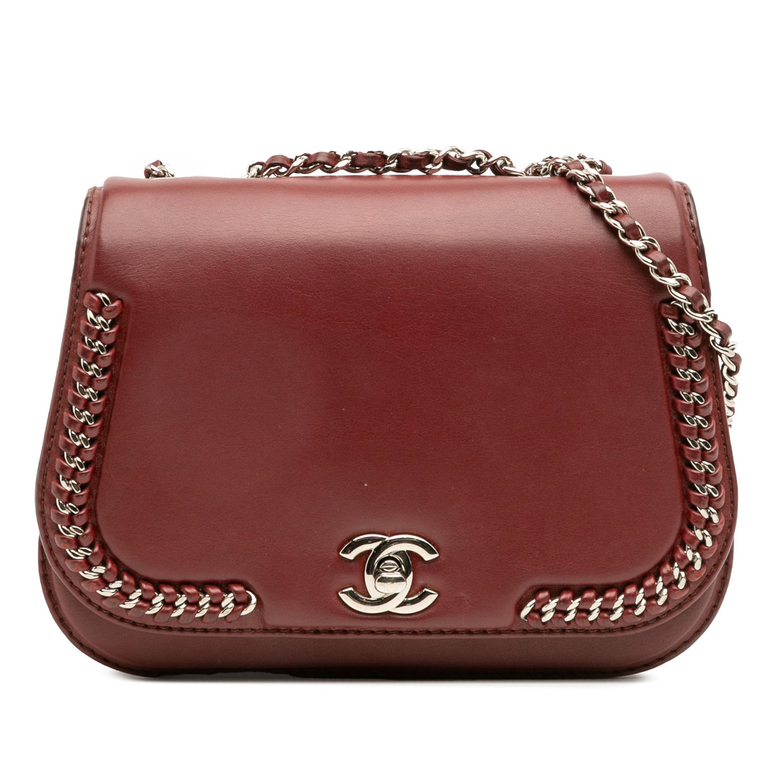 Chanel Small Red Calfskin Braided Chic Flap Bag (1 of 12)