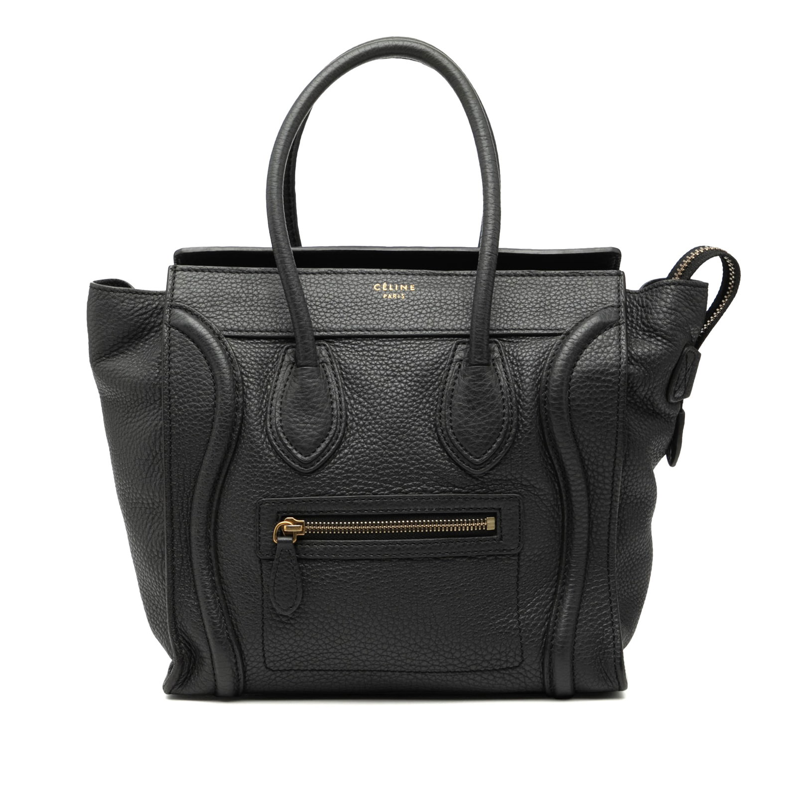 Celine Micro Luggage Tote in Drummed Calf Leather Black (1 of 7)