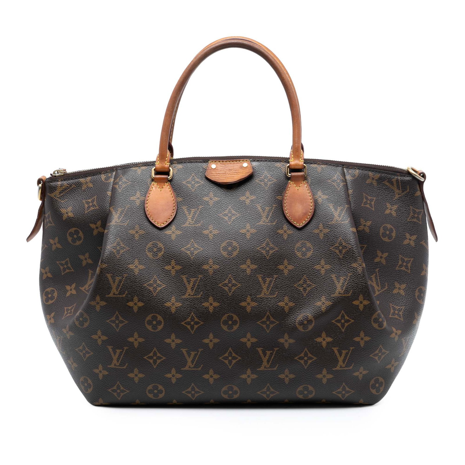 Louis Vuitton Turenne GM Brown Monogram Canvas Shoulder Bag with Leather Trim: Louis Vuitton Turenne GM Brown Monogram Canvas Shoulder Bag with Leather Trim The Louis Vuitton Monogram Turenne GM is crafted from signature monogram canvas with vachetta leather trim and rolled vach