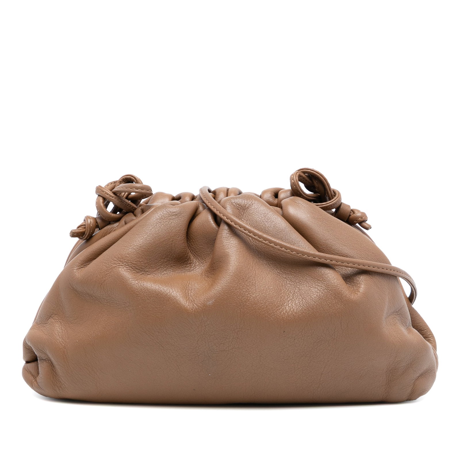 Bottega Veneta Mini Pouch Brown Lambskin Leather Crossbody Bag (1 of 7)