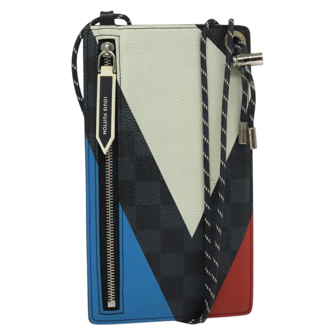 Louis Vuitton Damier Graphite Canvas Pochette Phone Bag Unisex: Louis Vuitton Damier Graphite Canvas Pochette Phone Bag Unisex The Louis Vuitton Pochette Phone in Damier Graphite canvas is a unisex accessory featuring a gray color scheme. Made from durable canvas,