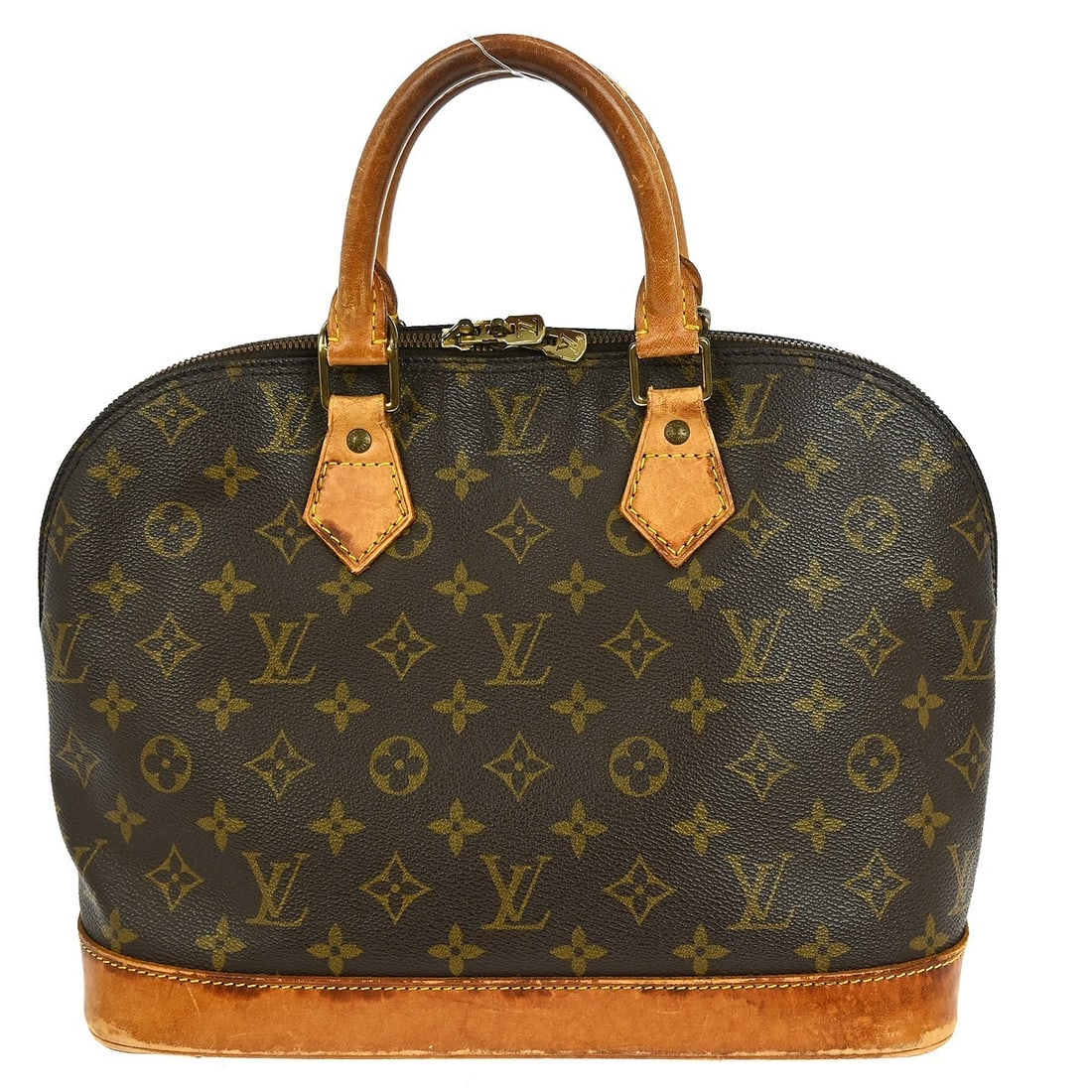 Louis Vuitton Alma Monogram Canvas Vintage Top Handle Bag M51130: Louis Vuitton Alma Monogram Canvas Vintage Top Handle Bag M51130 Elevate your accessory collection with this vintage Louis Vuitton Monogram Alma Handbag, a classic representation of luxury and style.