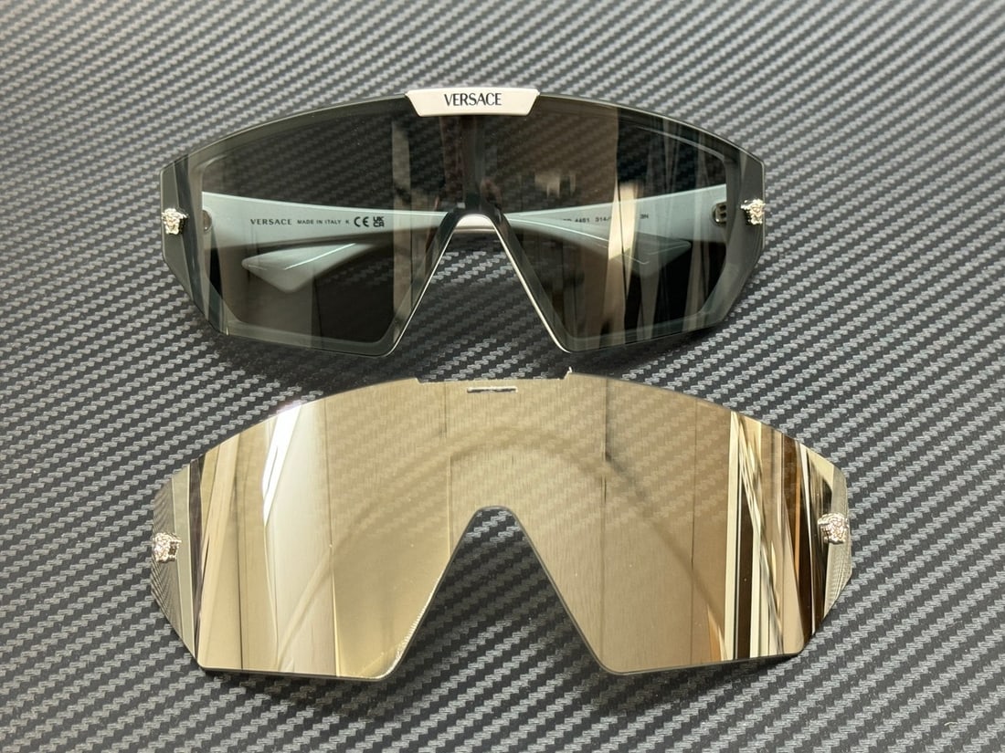 VERSACE VE4461 Unisex Sunglasses White Frame Silver Mirror Lenses (1 of 5)