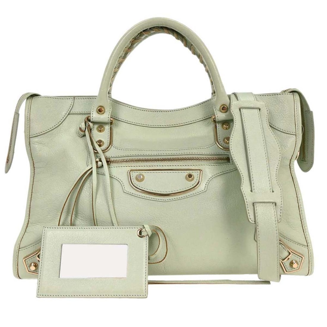 Balenciaga Light Green City Medium Handbag 115748.3840.F.002123 Leather Top Handle (1 of 10)