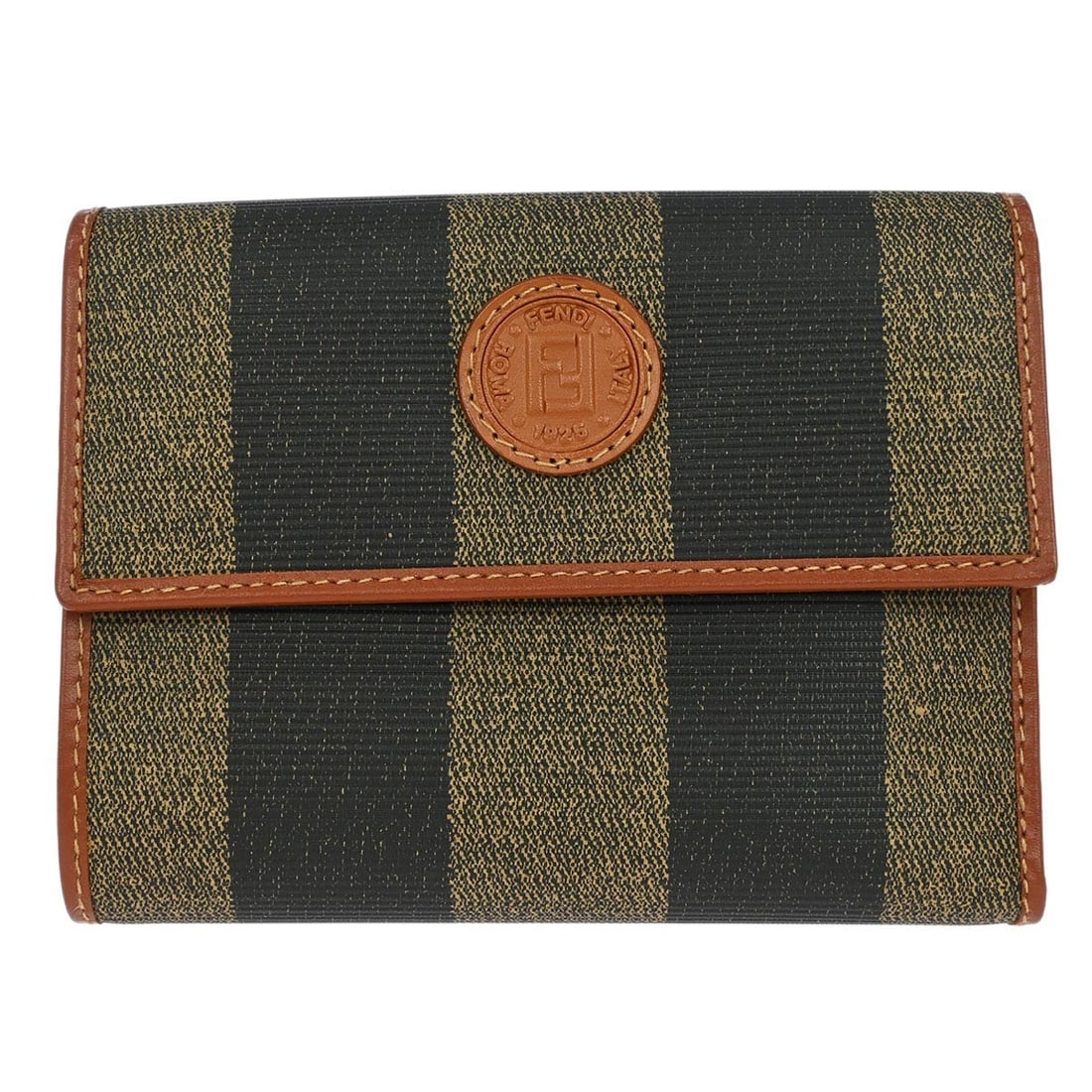 Fendi Vintage Black Brown Pequin Folding Wallet 2270-307290-068 (1 of 7)