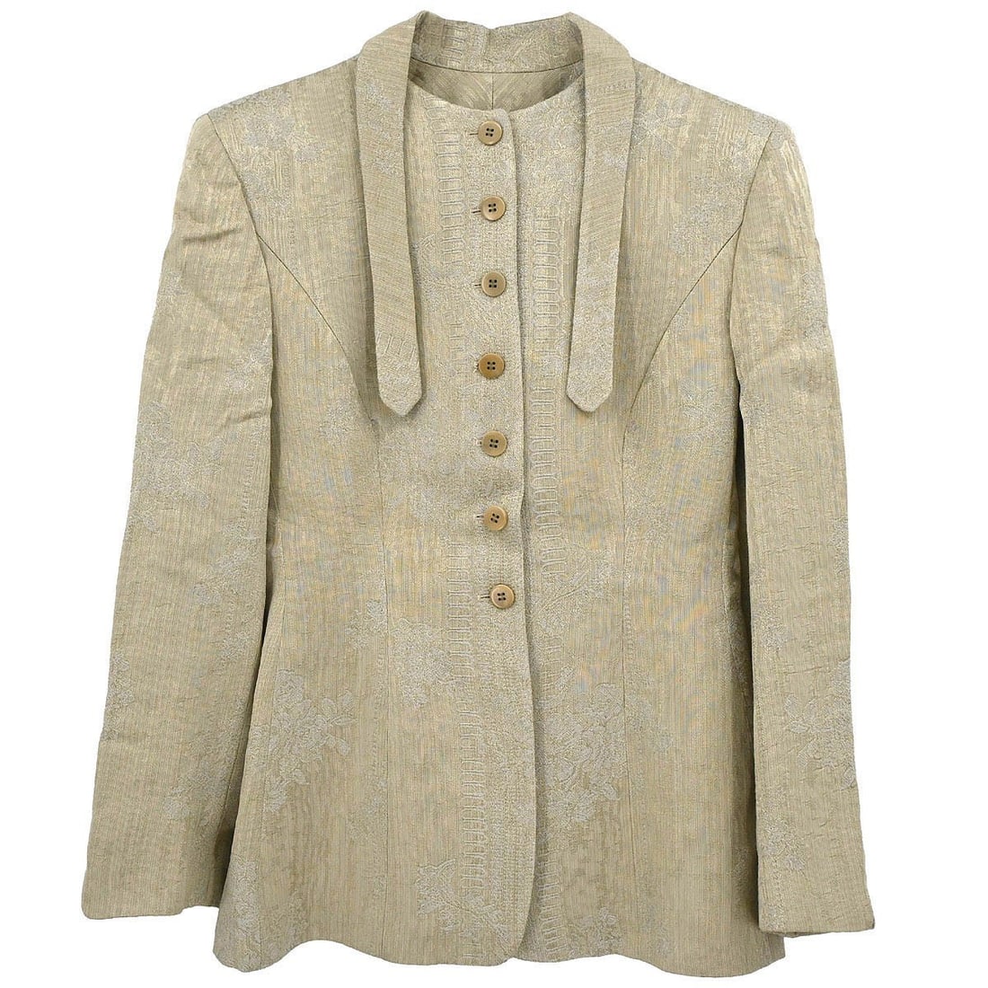 Women's Beige Rayon Mid-Length Jacket by Giorgio Armani Size 38 (1 of 12)