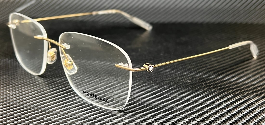 Montblanc MB0075O 002 Gold Rectangular Eyeglasses 56mm with Case: Montblanc MB0075O 002 Gold Rectangular Eyeglasses 56mm with Case Discover the elegance of Montblanc MB0075O 002 Gold Rectangle Eyeglasses, designed for the modern man. These stylish eyeglasses feature