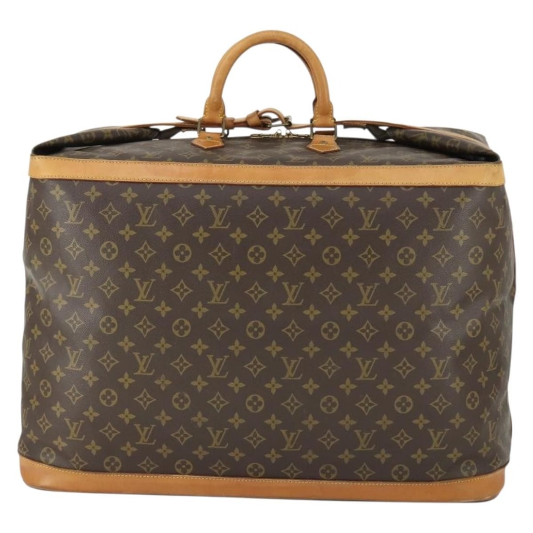 Monogram Canvas Louis Vuitton Cruiser Unisex Travel Bag: Monogram Canvas Louis Vuitton Cruiser Unisex Travel Bag This Louis Vuitton Cruiser handbag features the iconic Monogram canvas in brown and is designed for unisex use. The bag shows some signs of wear