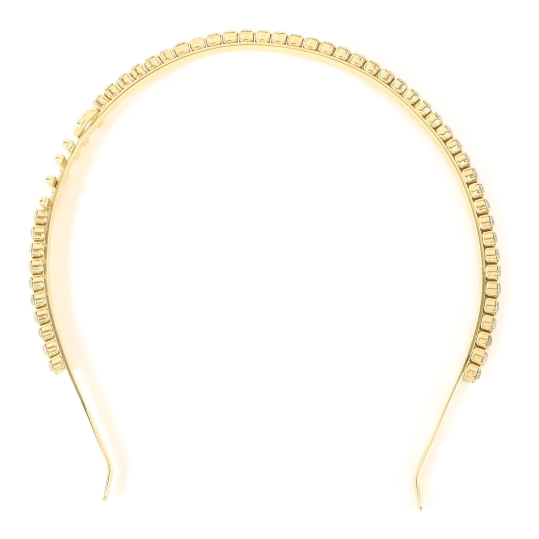 Gold Tone Metal Women's Hair Accessory by Miu Miu with Crystal Detailing (1 of 11)