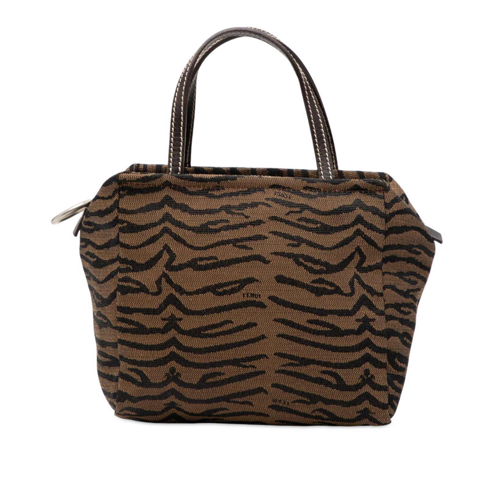 Fendi Zebra Pattern Canvas Bag with Leather Handles (1 of 7)