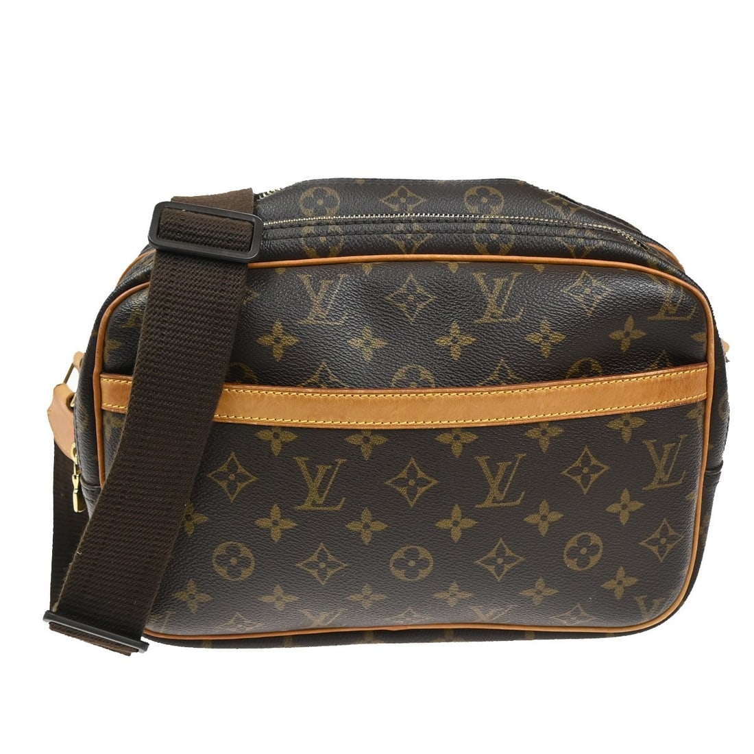 Monogram Canvas Reporter Shoulder Bag by Louis Vuitton: Monogram Canvas Reporter Shoulder Bag by Louis Vuitton The Louis Vuitton Reporter Bag in Monogram Canvas offers a classic and versatile design suitable for any gender. Crafted from durable brown canva