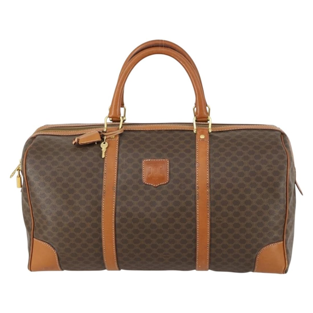 Celine Macadam Boston Brown Canvas and Leather Vintage Handbag 45cm (1 of 18)