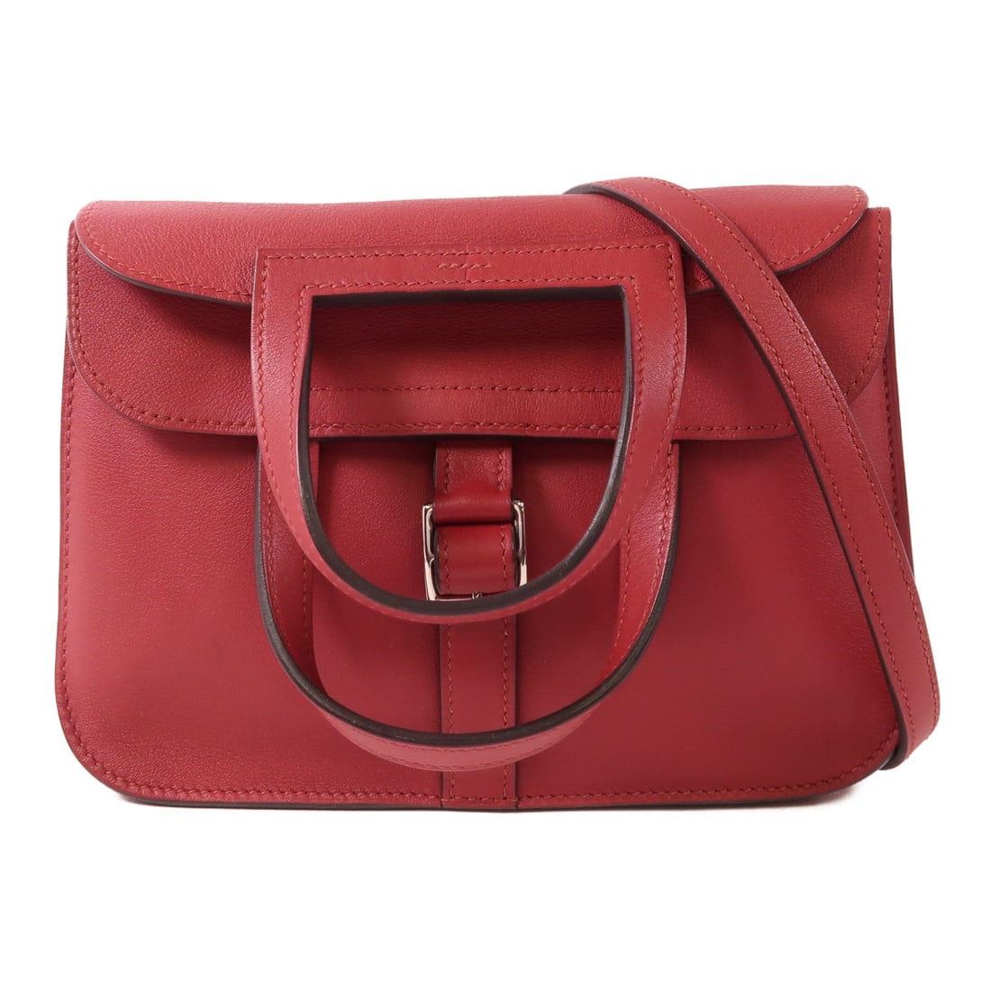 HERMES Mini Halzan 2way Shoulder Bag Swift Leather Rouge Garance (1 of 15)