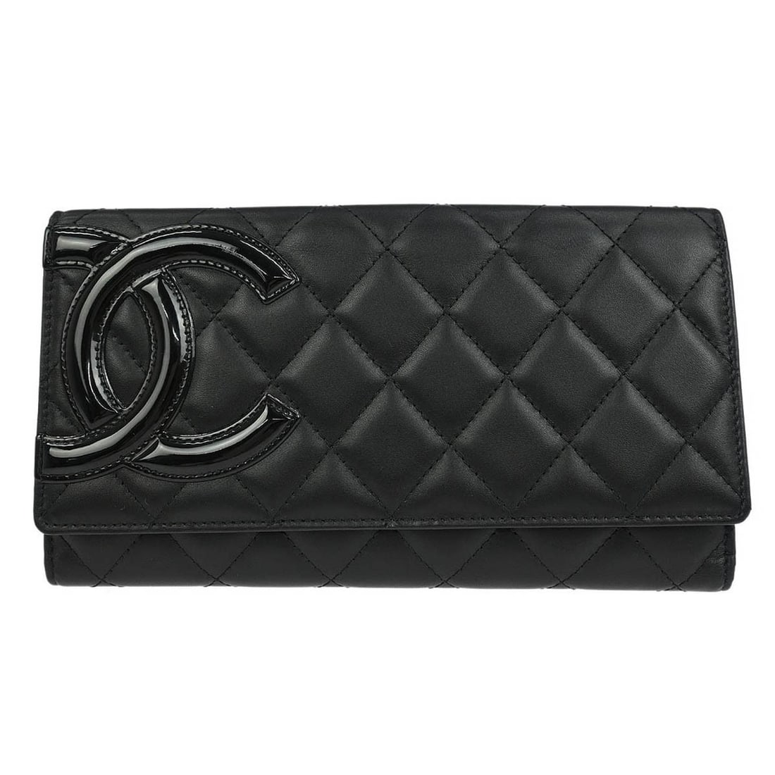 Chanel Black Calfskin Cambon Ligne Long Wallet Made in Italy: Chanel Black Calfskin Cambon Ligne Long Wallet Made in Italy This elegant Chanel Cambon Ligne Long Wallet is crafted from luxurious black calfskin leather. Featuring the iconic CC pattern, this wallet