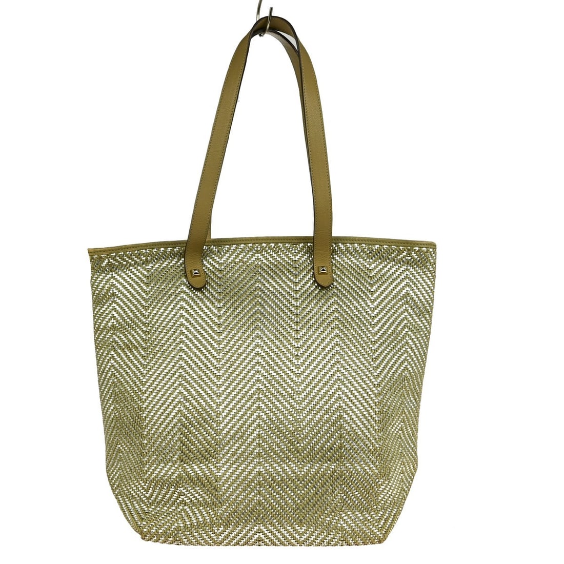 Hermes Chennai MM Medium Tote in Beige Leather and Polyester (1 of 11)