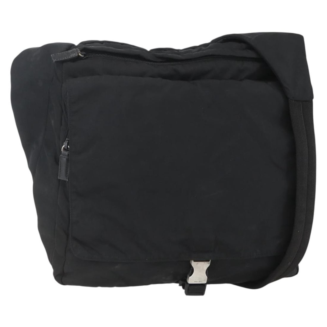 Black Nylon 34cm Prada Vintage Shoulder Handbag from Italy: Black Nylon 34cm Prada Vintage Shoulder Handbag from Italy This Prada vintage shoulder bag features durable black nylon construction designed for unisex use. It includes a shoulder strap and metal fit