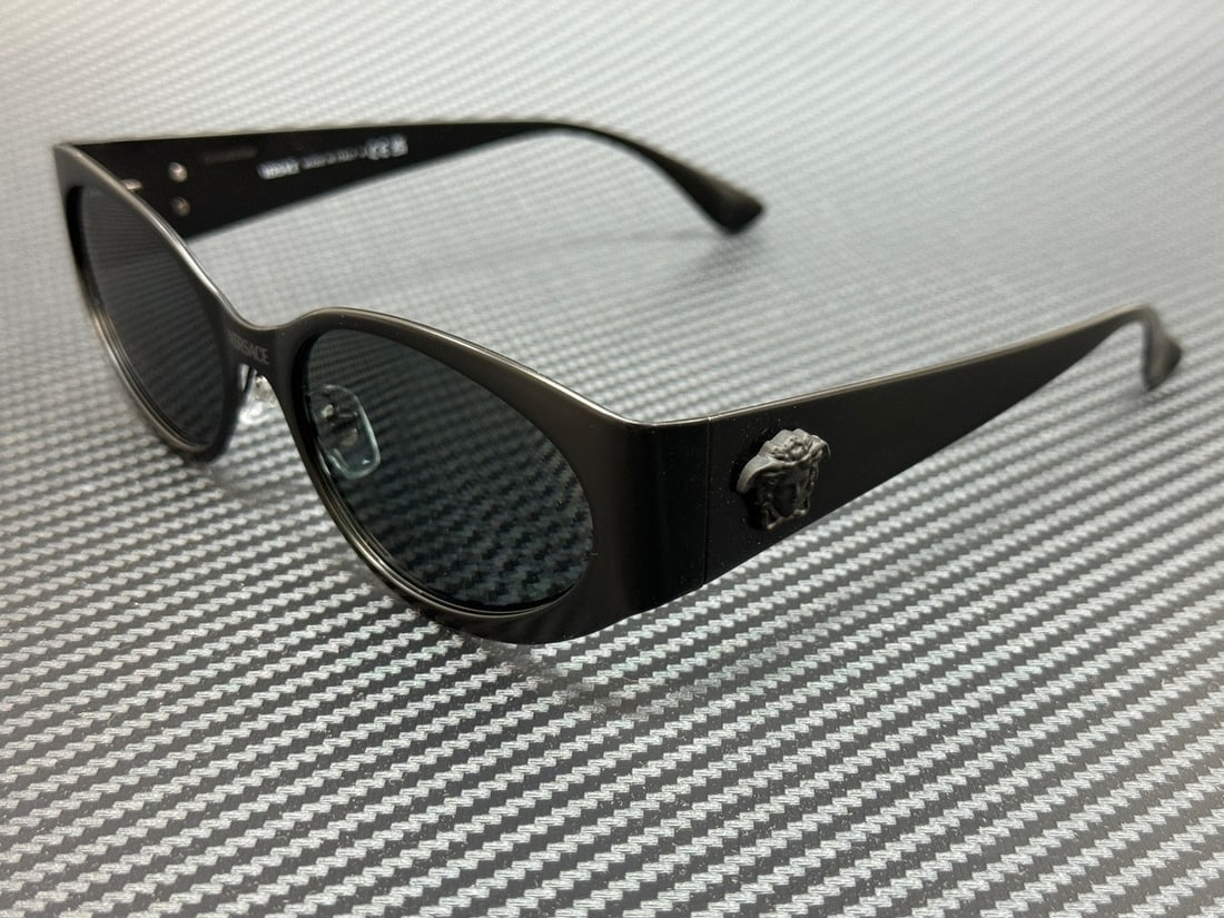 Versace VE2263 126187 Matte Black Women's Sunglasses with Dark Grey Lenses (1 of 4)