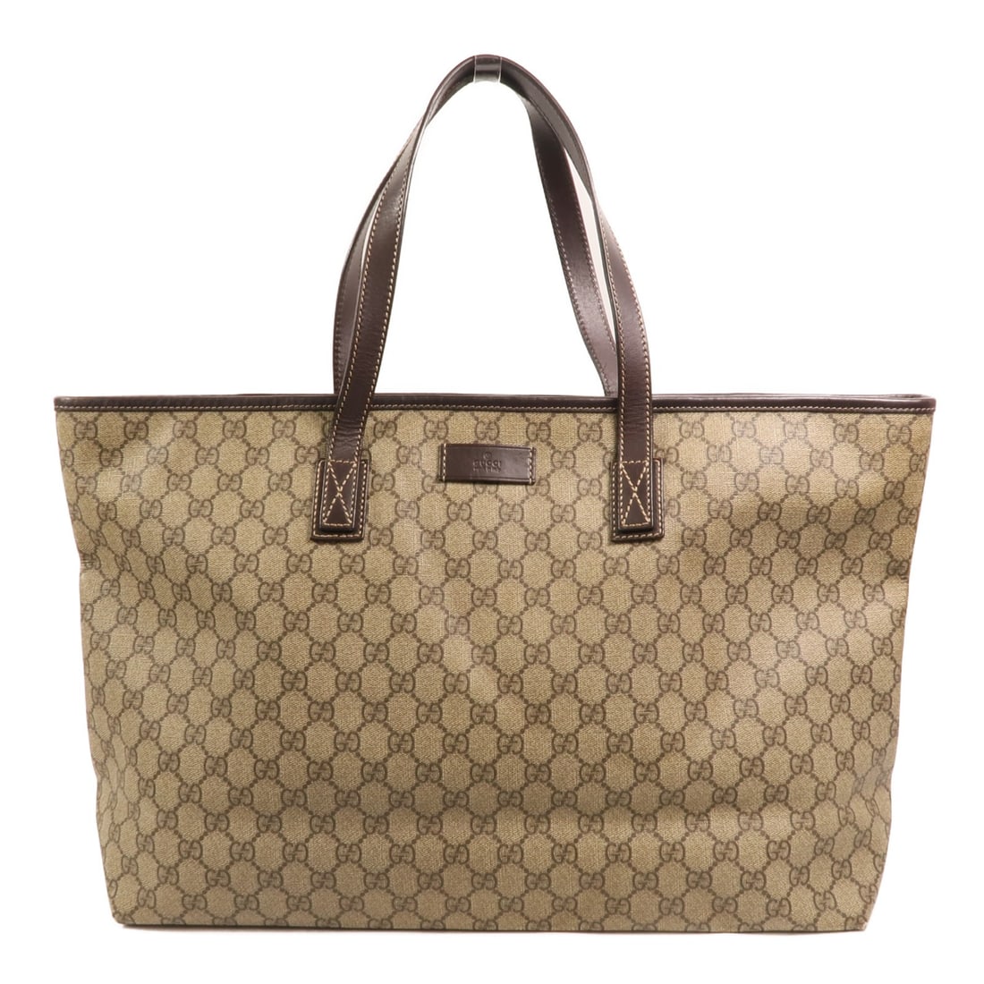 Brown GG Coated Canvas Shoulder Bag by Gucci with Silver Hardware: Brown GG Coated Canvas Shoulder Bag by Gucci with Silver Hardware This GUCCI GG shoulder bag features a classic brown PVC coated canvas exterior. Designed for men, it offers a practical and stylish op