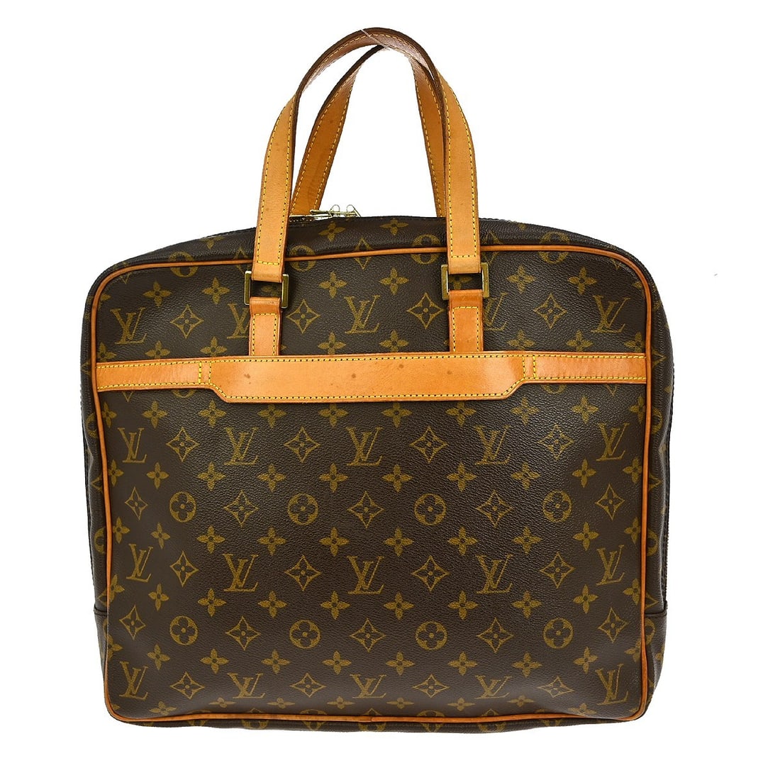 Louis Vuitton Monogram Canvas Porte-Documents Pegase Briefcase Bag: Louis Vuitton Monogram Canvas Porte-Documents Pegase Briefcase Bag The Louis Vuitton Porte-Documents Pegase Bag features the signature monogram canvas in a brown colorway, designed for unisex use. Thi