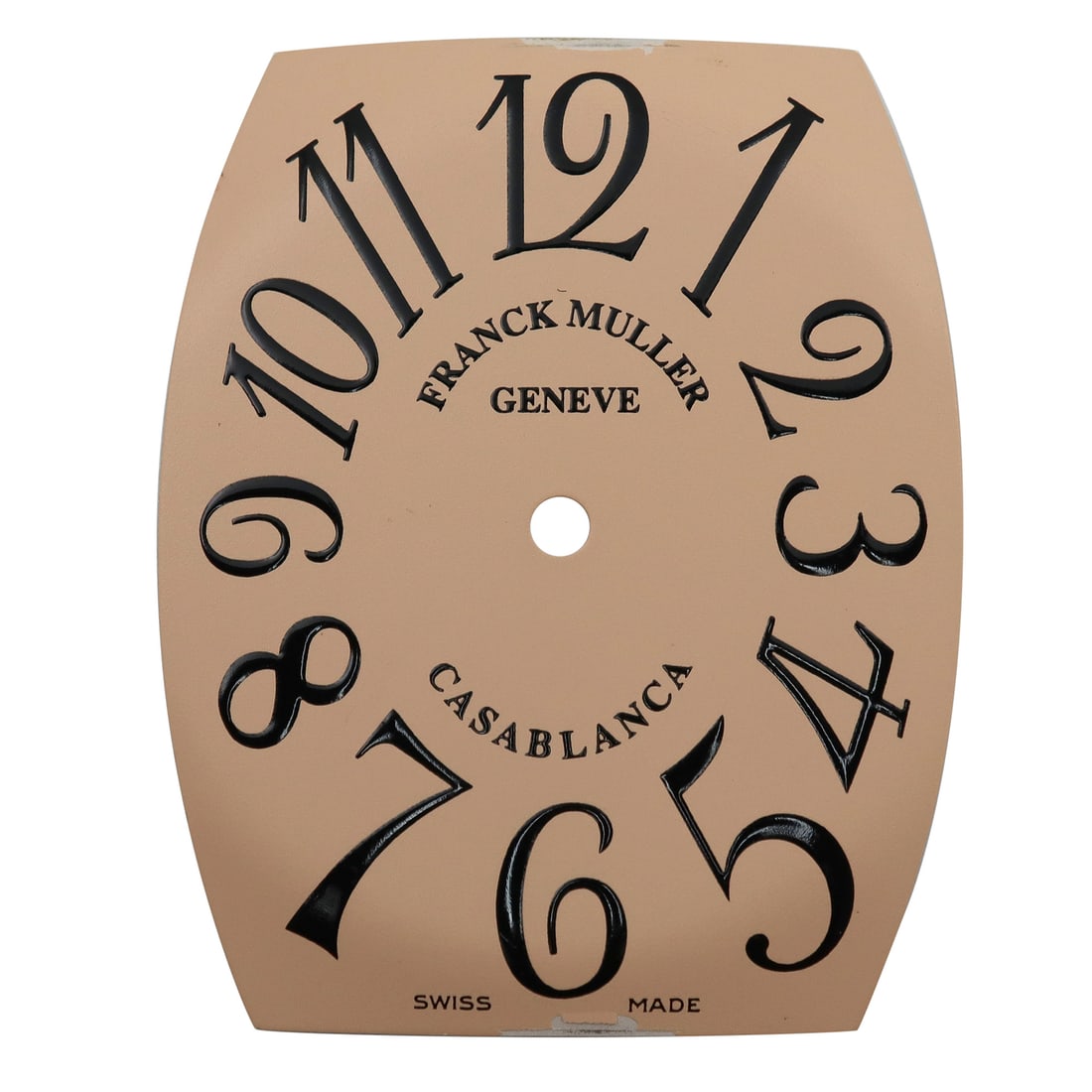 Franck Muller Casablanca Dial 35x27mm Matte Light Salmon: Franck Muller Casablanca Dial 35x27mm Matte Light Salmon This is a pre-owned Franck Muller Casablanca watch dial, featuring a matte light salmon color. The dial measures 35x27 mm and is designed speci