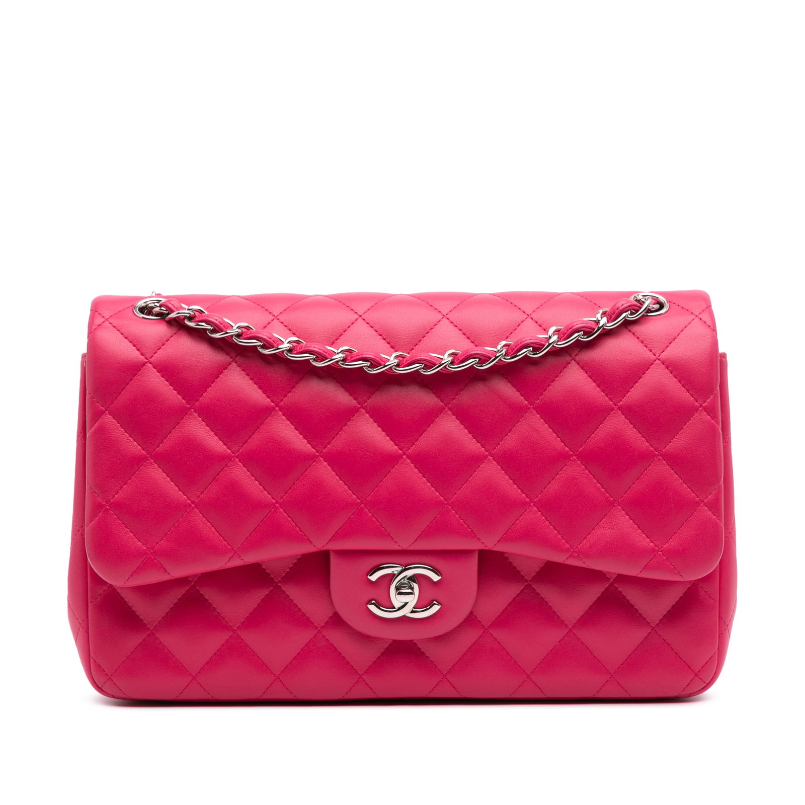 Chanel Pink Jumbo Classic Lambskin Double Flap Shoulder Bag (1 of 13)