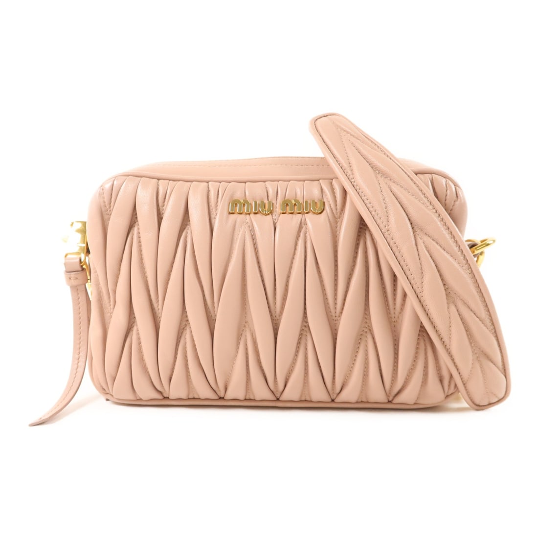 Miu Miu Pink Lambskin Chain Shoulder Bag Gold Hardware 5BH118 (1 of 16)