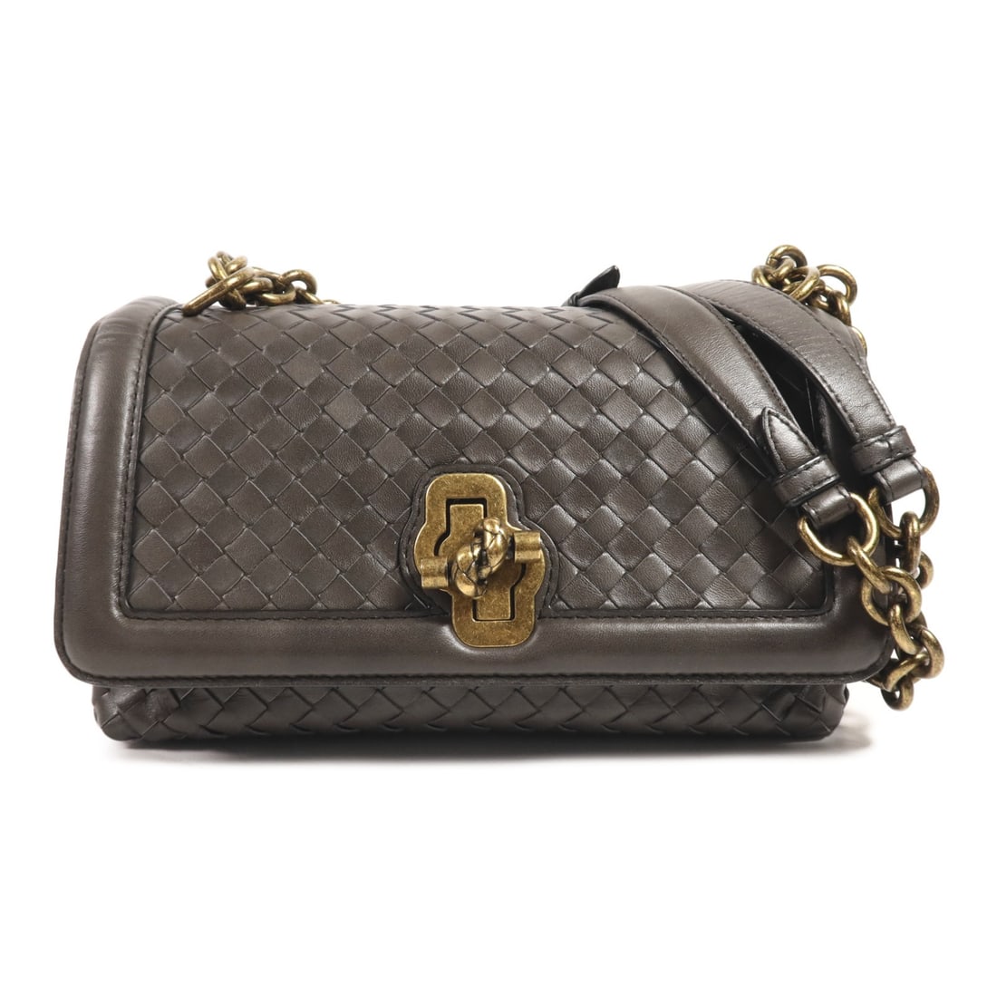 Green Lambskin Knot Shoulder Bag by Bottega Veneta with Gold Hardware (1 of 15)