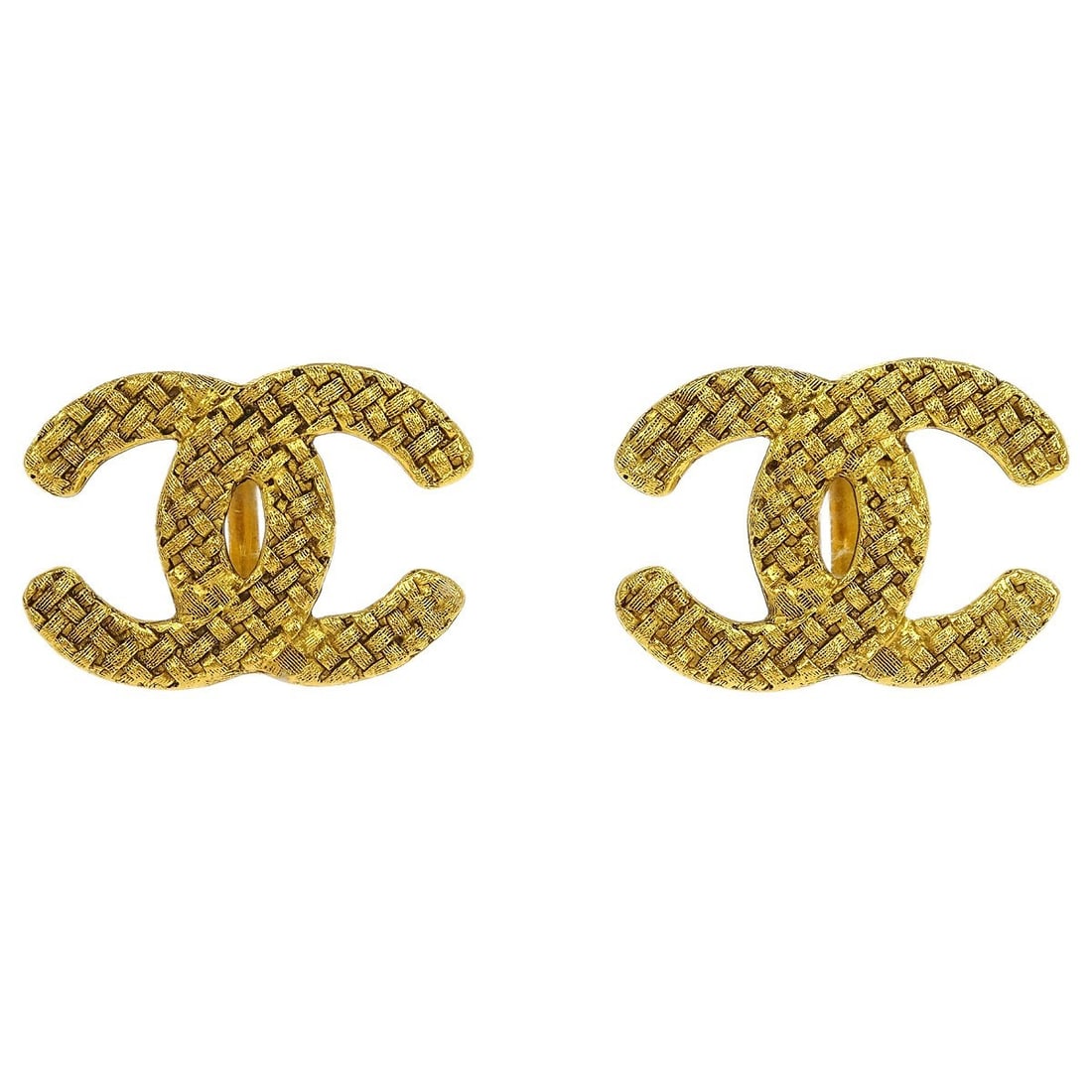Chanel Gold Plated CC Clip-On Earrings 2878/29 (1 of 4)