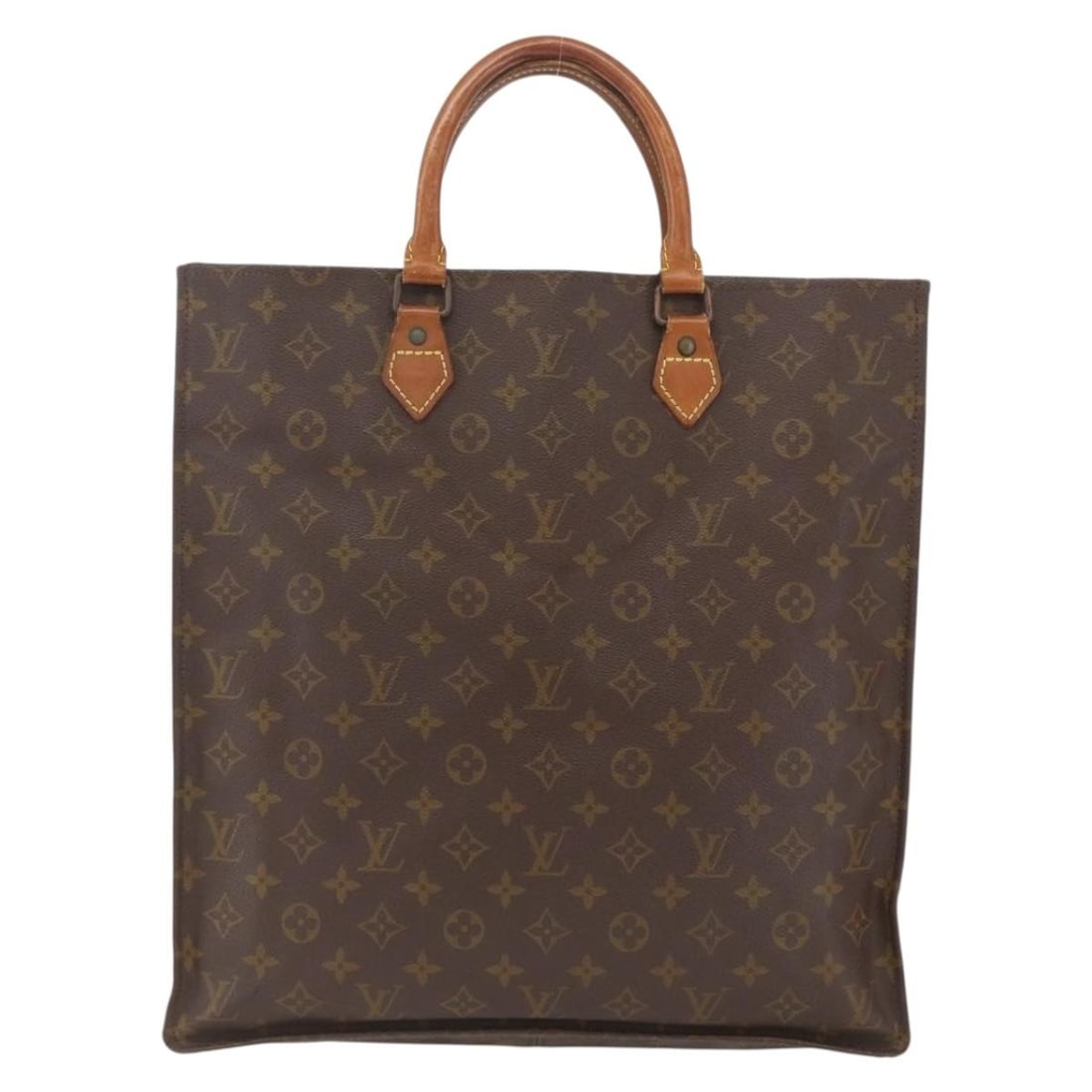 Louis Vuitton Monogram Canvas Sac Plat Tote Bag Brown 36cm x 38cm x 9cm: Louis Vuitton Monogram Canvas Sac Plat Tote Bag Brown 36cm x 38cm x 9cm Louis Vuitton Sac Plat Bag crafted in monogram canvas designed for women. The bag features leather handles and metal fittings, s