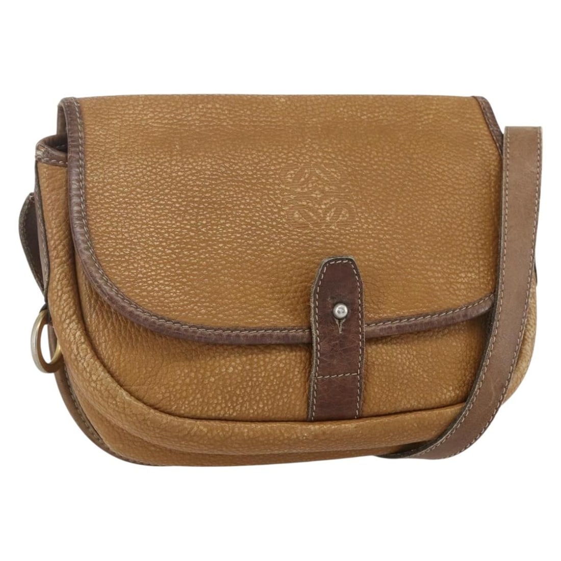 Loewe Beige Leather Anagram Crossbody Shoulder Bag 23cm: Loewe Beige Leather Anagram Crossbody Shoulder Bag 23cm This Loewe Anagram Shoulder Bag for women is crafted from beige leather and features a compact design suitable for everyday use. The bag shows s