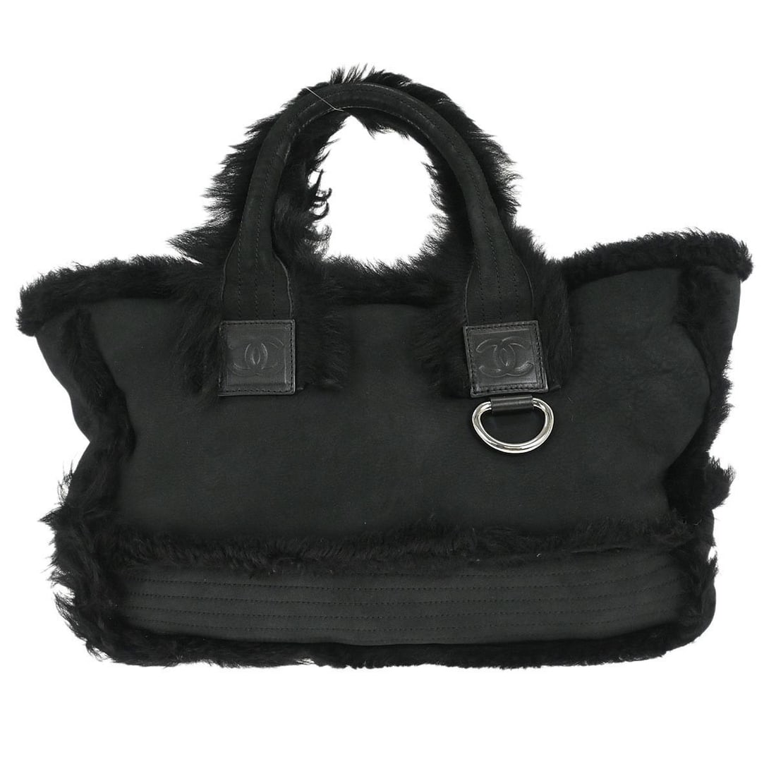 Chanel Sport Line Large Black Mouton Tote Bag with Logo Accent (1 of 10)