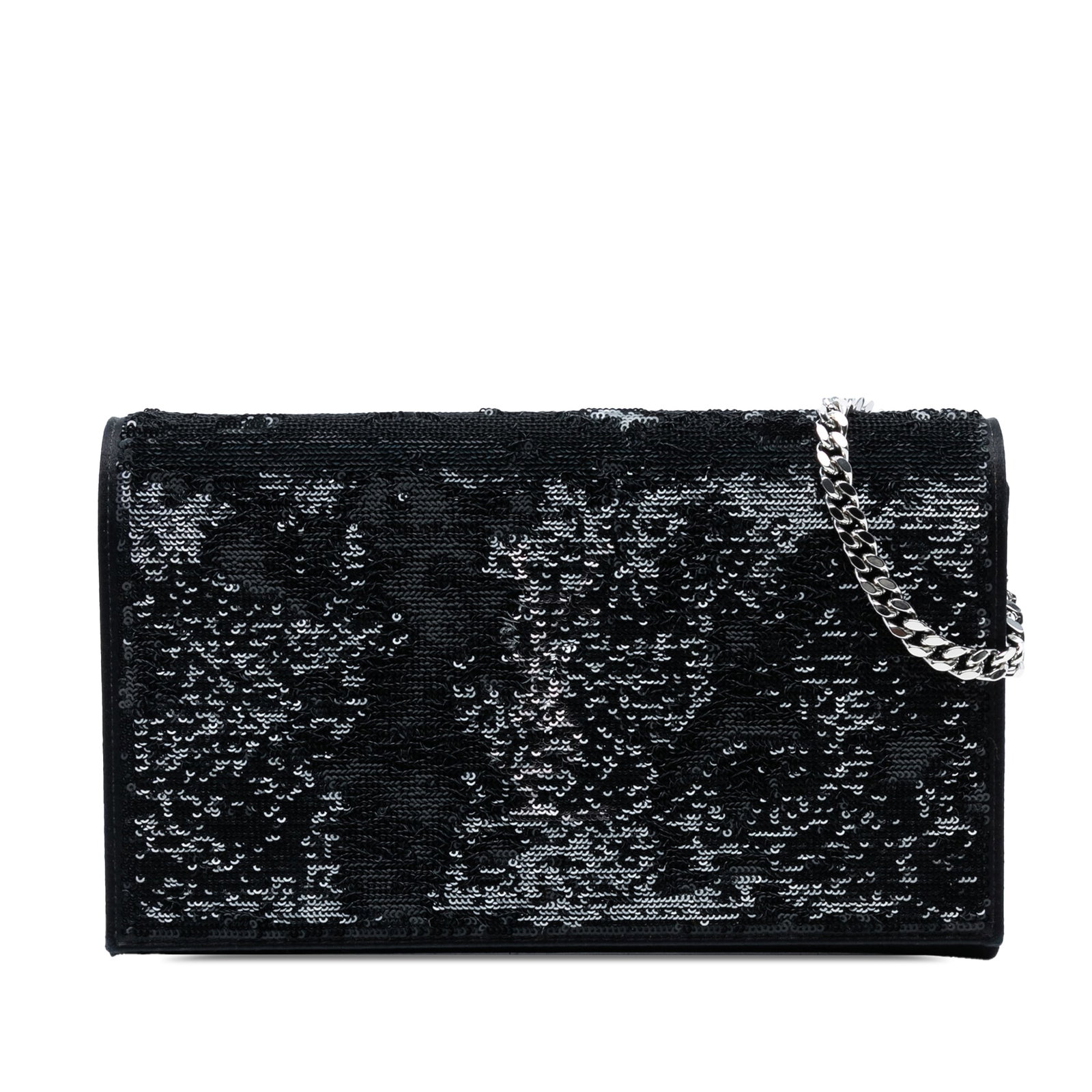 Saint Laurent Black Sequin Monogram Kate Wallet on Chain (1 of 7)