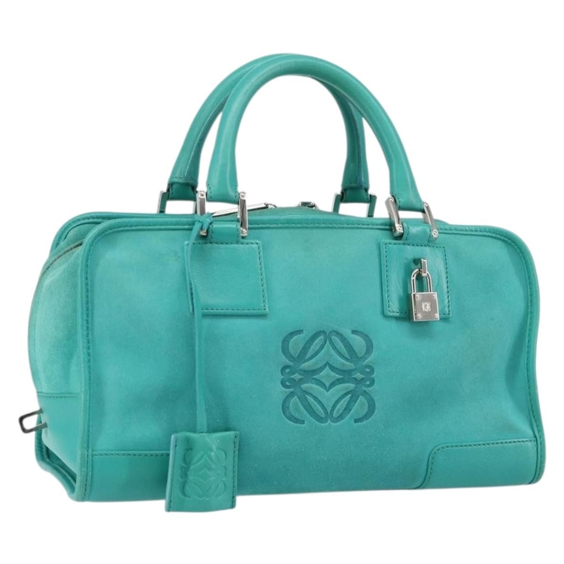 Turquoise Suede Loewe Amazona Handbag 28cm x 17cm x 13cm (1 of 18)