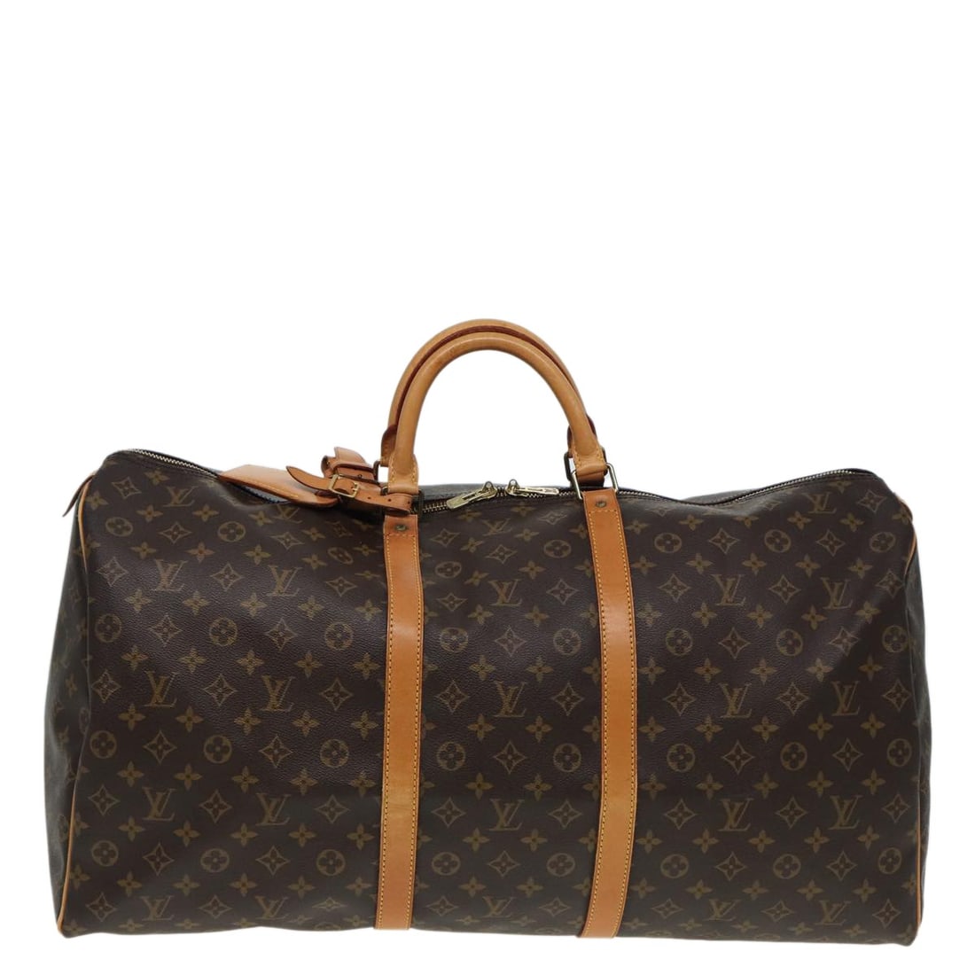 Louis Vuitton Keepall Monogram Canvas Unisex Travel Bag 60cm: Louis Vuitton Keepall Monogram Canvas Unisex Travel Bag 60cm This Louis Vuitton Keepall Bag is crafted from signature brown monogram canvas, designed for unisex use. The bag features leather trim and