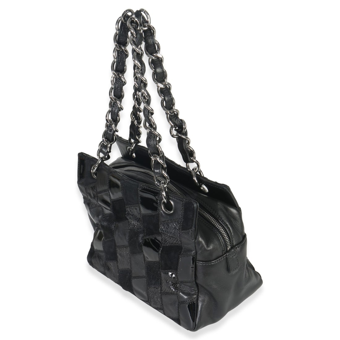 Chanel Patchwork Python and Lambskin Leather Top Handle Shoulder Bag - 2