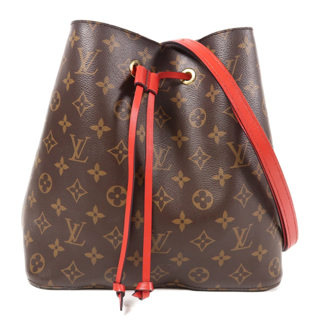 Louis Vuitton Neo Noe Bucket Bag GHW Red PVC Coated Canvas M44021 (1 of 14)