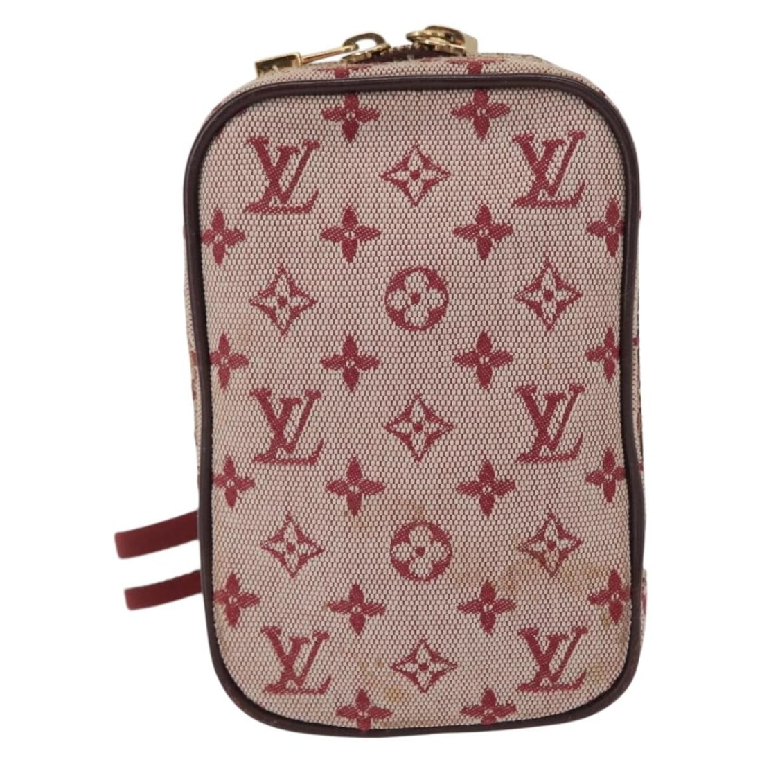 Louis Vuitton Mini Canvas Camera Bag in Red 9cm x 13cm x 4cm: Louis Vuitton Mini Canvas Camera Bag in Red 9cm x 13cm x 4cm This Louis Vuitton Camera Bag Mini Lin in red canvas is a compact and stylish accessory designed for women. It features a durable canvas ma