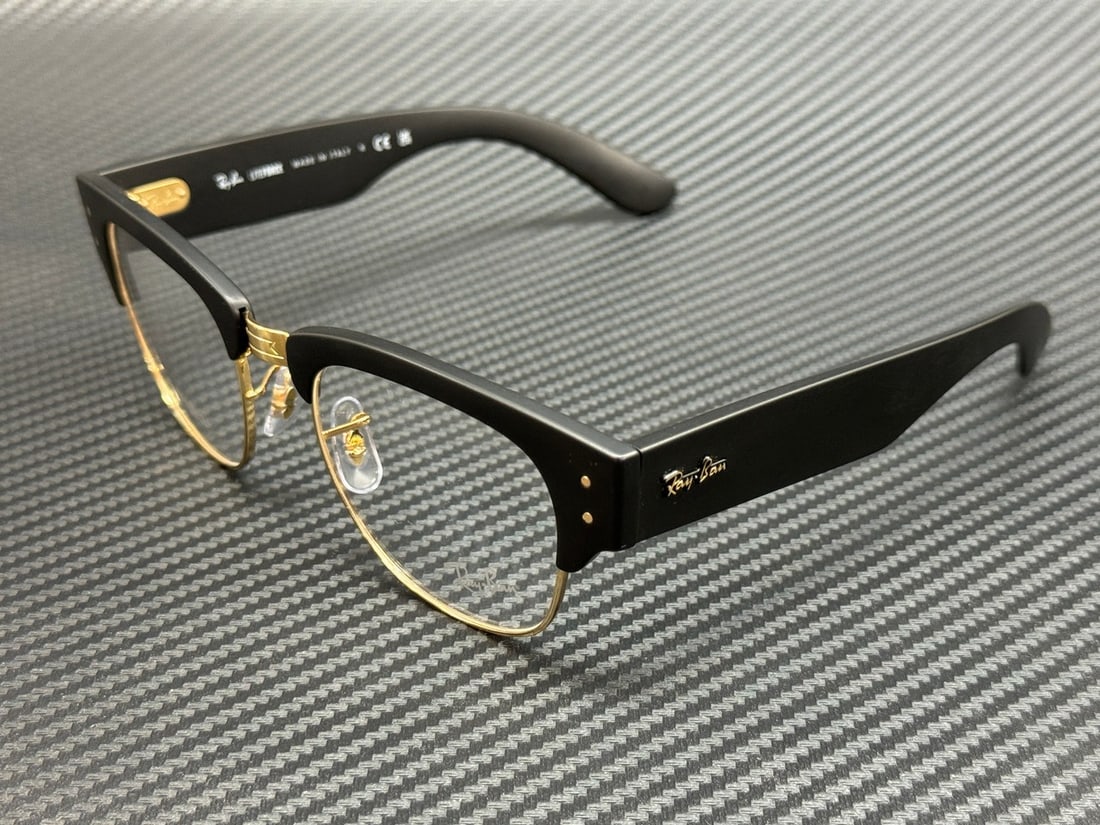 Ray-Ban RX7316V 5204 Matte Black Gold Unisex Eyeglasses 52mm: Ray-Ban RX7316V 5204 Matte Black Gold Unisex Eyeglasses 52mm Enhance your style with these Ray-Ban RX7316V 5204 eyeglasses, featuring a sophisticated matte black and gold frame. Designed for unisex we