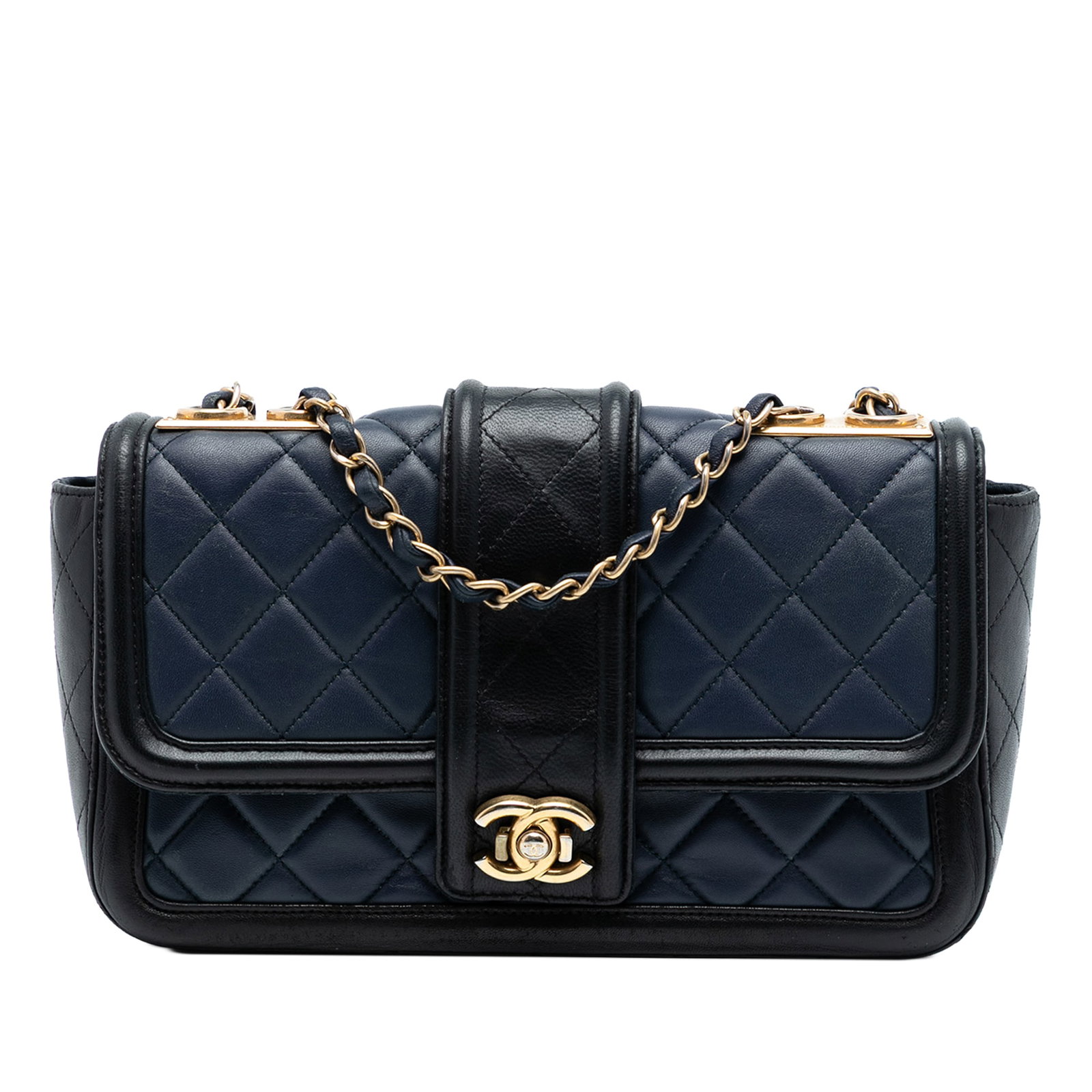 Chanel Medium Bicolor Quilted Lambskin CC Flap Crossbody Bag (1 of 8)