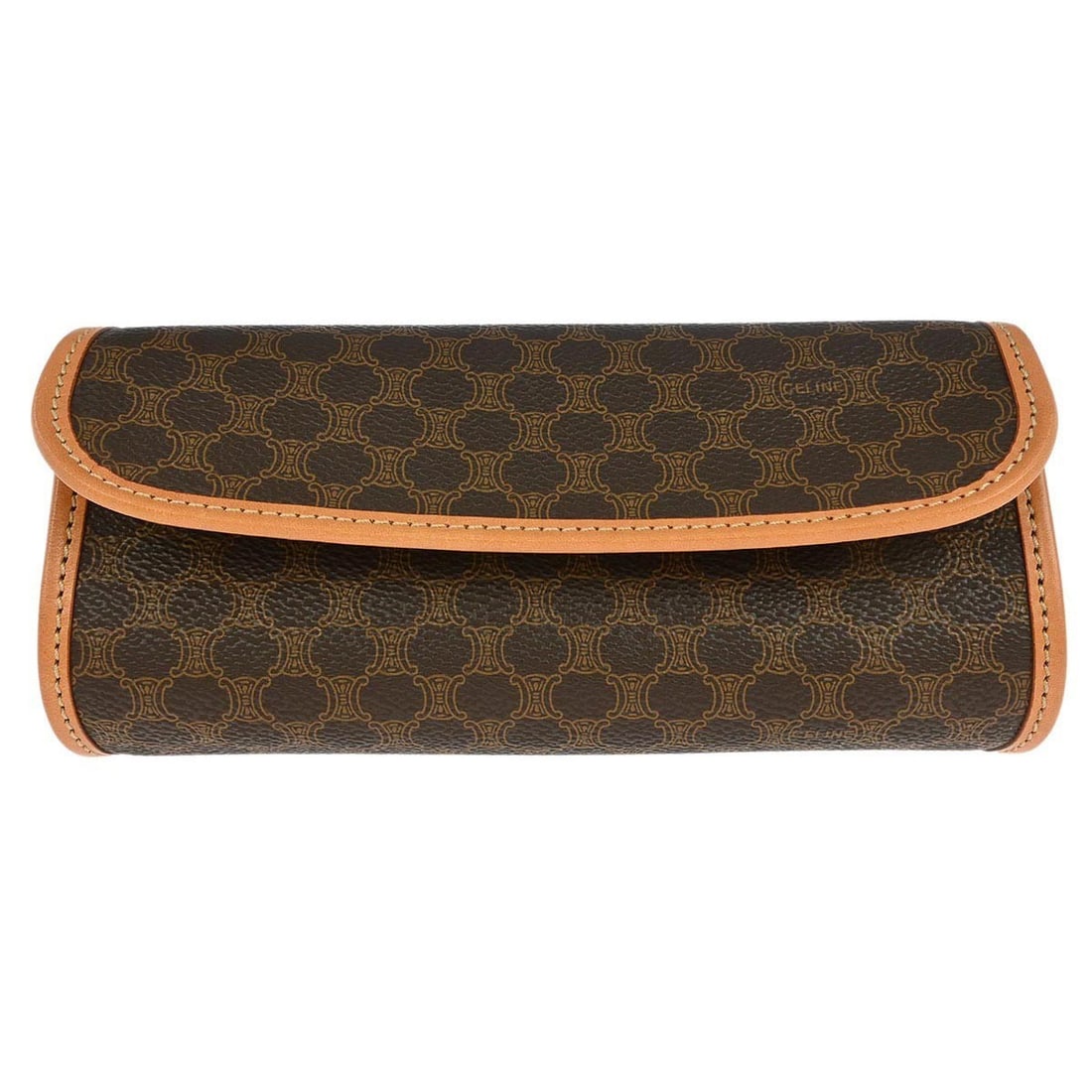 Celine Macadam Brown PVC Cosmetic Pouch Clutch Italy (1 of 7)