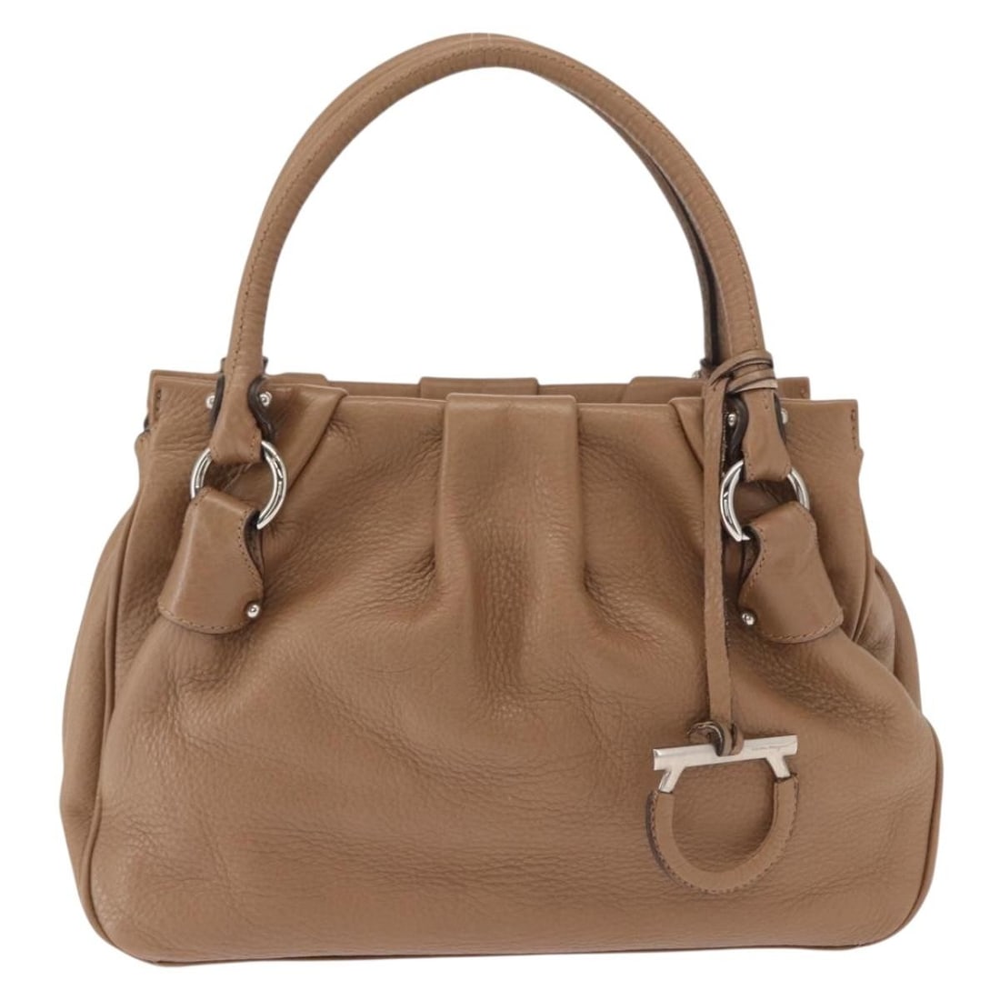 Gancini brown leather handbag by Salvatore Ferragamo Italy (1 of 18)