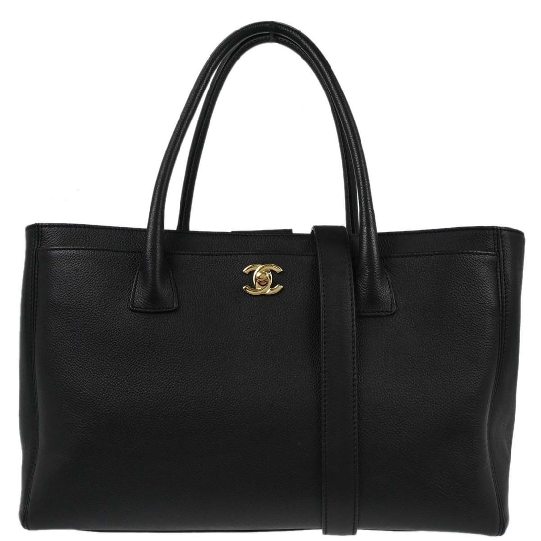 Black Leather Executive Cerf Tote Medium Size by Chanel (1 of 12)