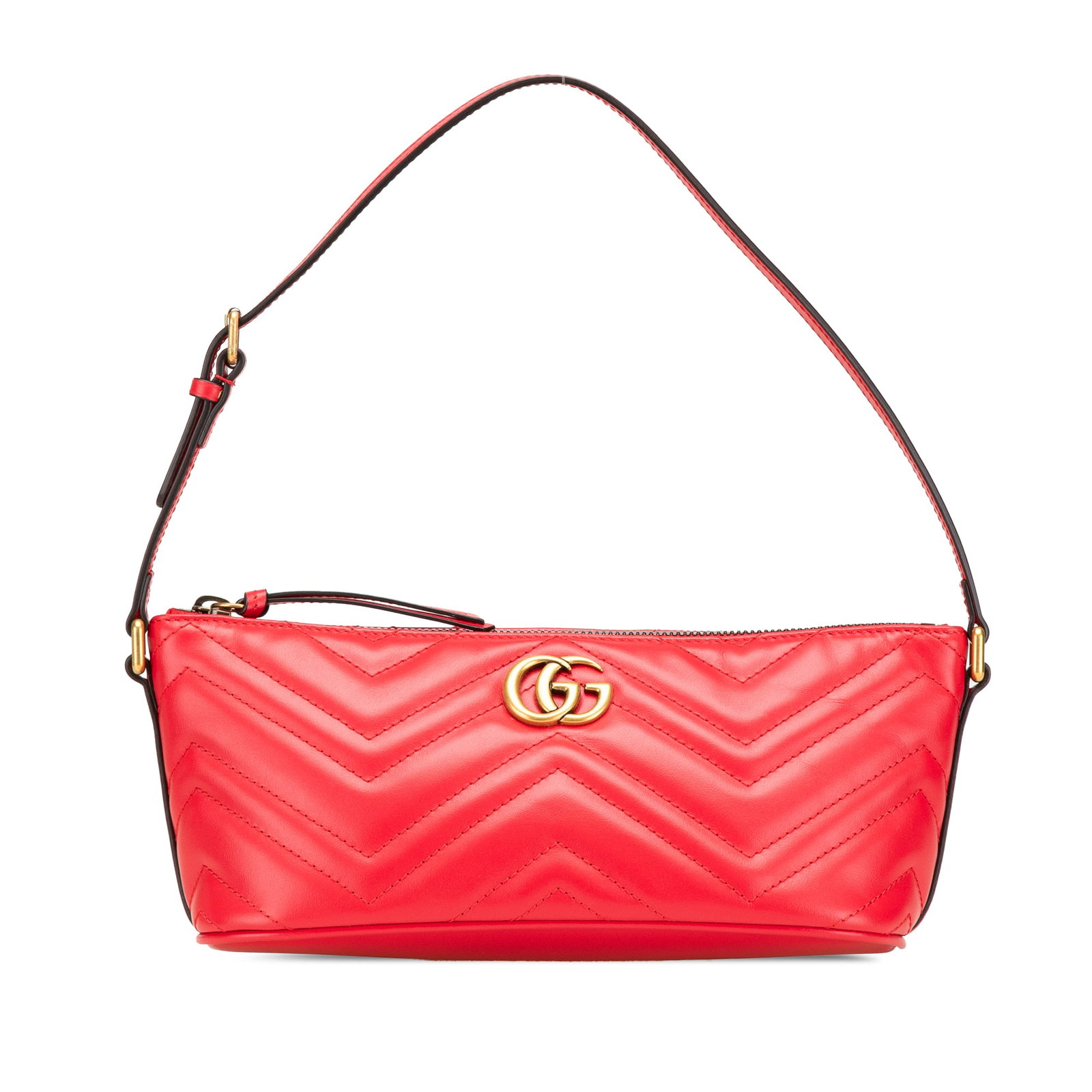 Gucci GG Marmont Matelasse Leather Shoulder Bag Red: Gucci GG Marmont Matelasse Leather Shoulder Bag Red This Gucci GG Marmont Matelasse Leather Shoulder Bag is a stylish accessory crafted from high-quality leather. It features an adjustable flat leathe