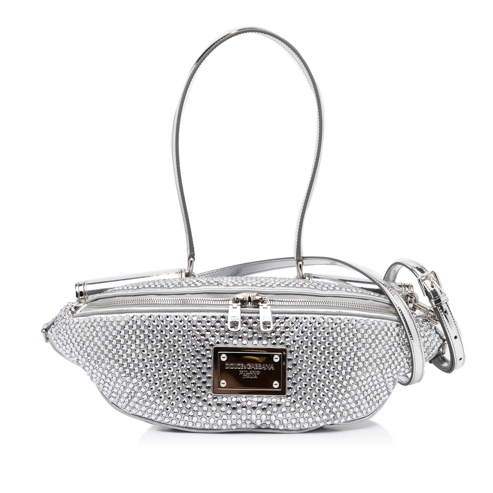 Dolce & Gabbana Miss Sicily Crystal-Embellished Leather Belt Bag (1 of 13)