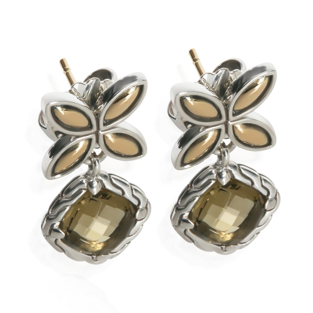 Batu Kawung Topaz Earrings in 18k Gold and Sterling Silver by John Hardy (1 of 4)
